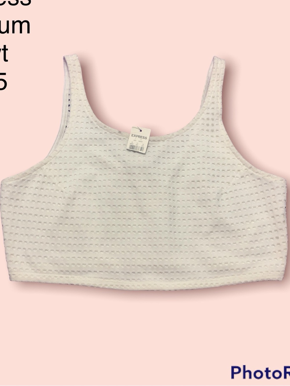 Express White Textured Scoop Bralette